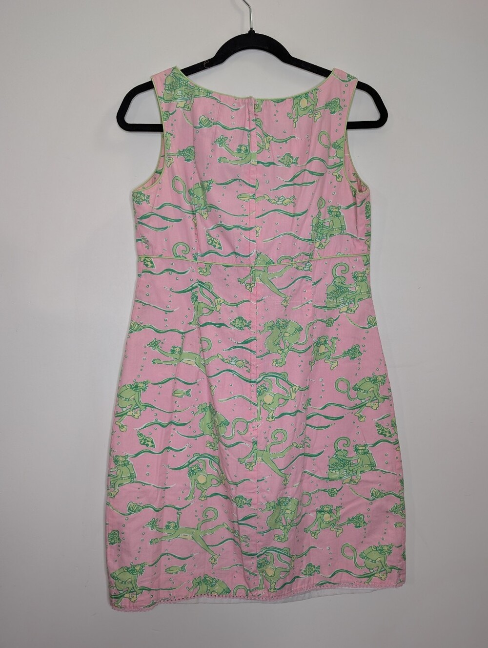 Lilly Pulitzer Pink Green Monkey Print Cotton Shift Dress Size 8 Preppy Resort - Picture 5 of 5